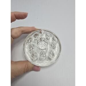 Vintage Clear Flower Frog Depression Glass 10 Hole Vase Frog with Candle Holder